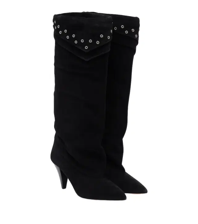 Lezra embellished suede knee-high boots