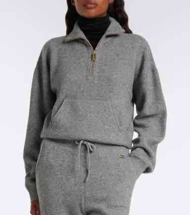 Victoria Beckham Wool and cashmere half-zip sweater | Thumbnail 2