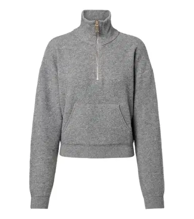 Victoria Beckham Wool and cashmere half-zip sweater | Thumbnail 1
