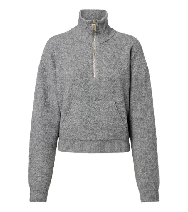 Wool and cashmere half-zip sweater