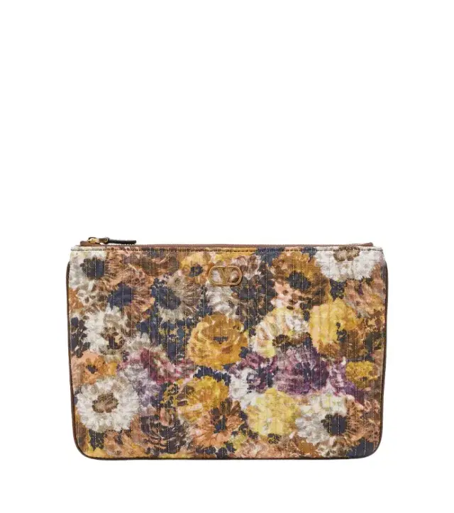 Valentino Garavani VLogo Small floral jacquard pouch