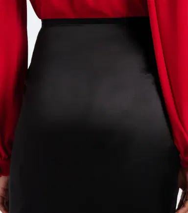 Valentino Lace-trimmed silk crêpe satin midi skirt | Thumbnail 5