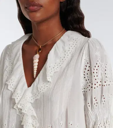 DÔEN Dôen Henri broderie anglaise ruffled cotton blouse | Thumbnail 3 DÔEN Dôen Henri broderie anglaise ruffled cotton blouse | Thumbnail 3