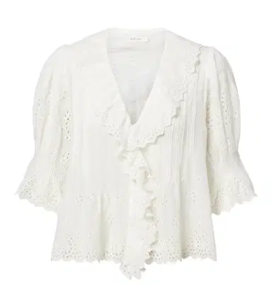 DÔEN Dôen Henri broderie anglaise ruffled cotton blouse | Thumbnail 1 DÔEN Dôen Henri broderie anglaise ruffled cotton blouse | Thumbnail 1