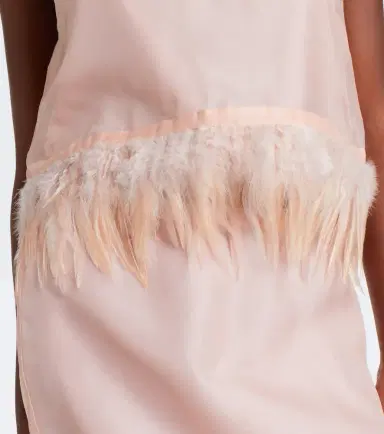 Staud Avi feather-trimmed silk top | Thumbnail 5 Staud Avi feather-trimmed silk top | Thumbnail 5