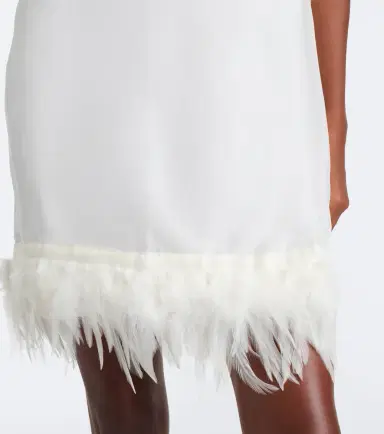 Staud Albee feather-trimmed silk minidress | Thumbnail 3 Staud Albee feather-trimmed silk minidress | Thumbnail 3
