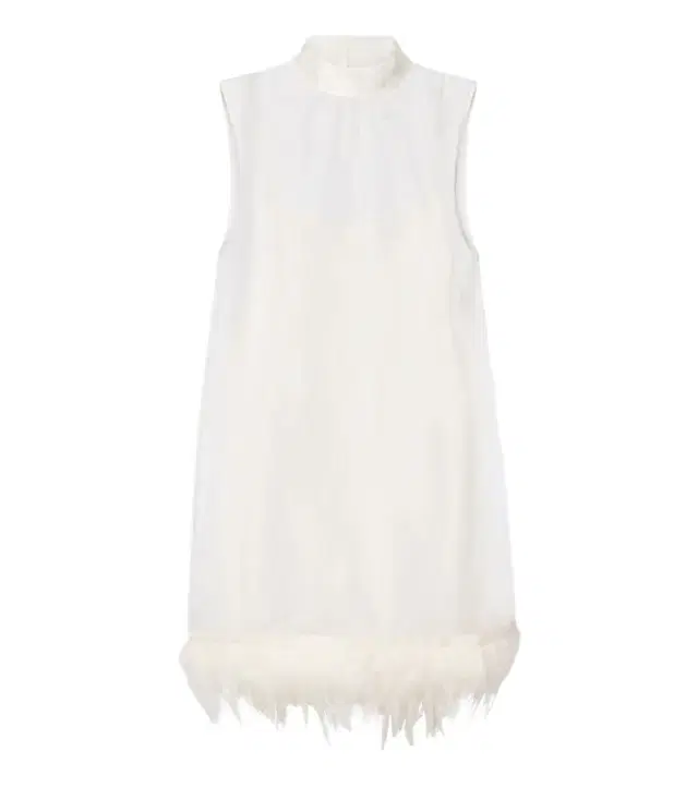Staud Albee feather-trimmed silk minidress