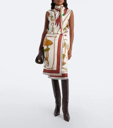 Dorothee Schumacher Cosmic Funghi printed silk twill wrap skirt | Thumbnail 4