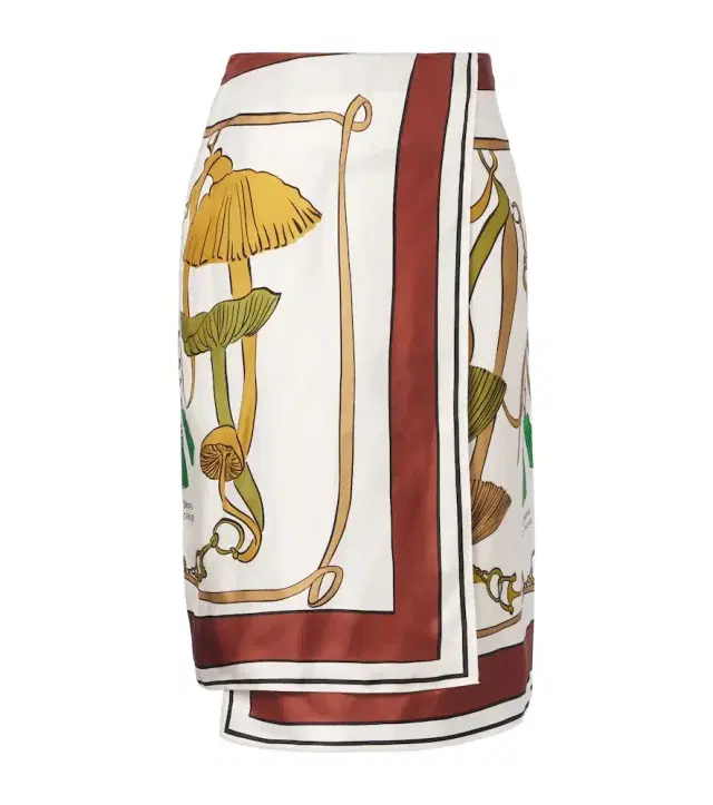 Dorothee Schumacher Cosmic Funghi printed silk twill wrap skirt