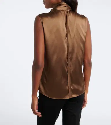 Dorothee Schumacher Sense of Shine tie-neck silk-blend satin top | Thumbnail 4