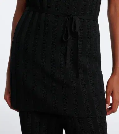 Eres Tangente belted knitted cotton-blend top | Thumbnail 4