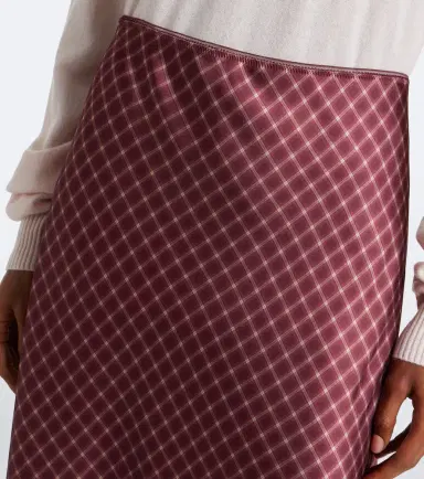 Vince Plaid satin midi skirt | Thumbnail 2
