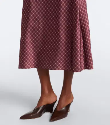 Vince Plaid satin midi skirt | Thumbnail 4