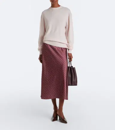 Vince Plaid satin midi skirt | Thumbnail 5