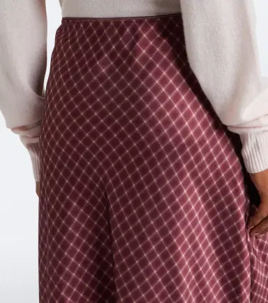 Vince Plaid satin midi skirt | Thumbnail 6