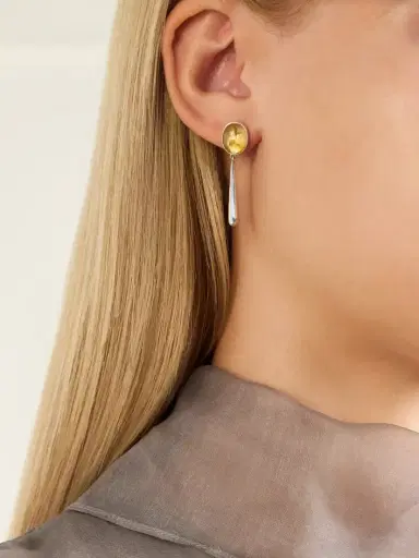 Loren Stewart Cousteau Sterling Silver And Citrine Earrings | Thumbnail 2