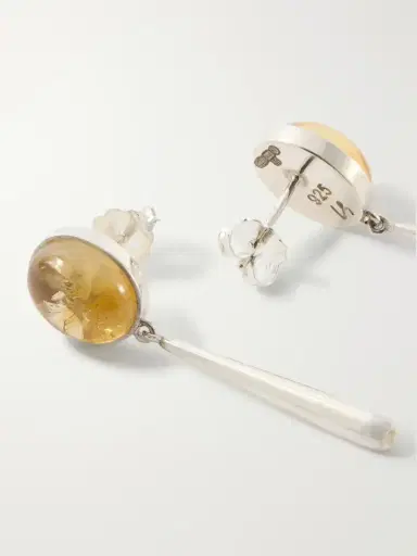 Loren Stewart Cousteau Sterling Silver And Citrine Earrings | Thumbnail 3