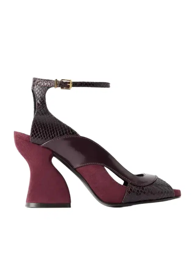 Zimmermann Marvi 75 Smooth, Python-effect Leather And Suede Sandals