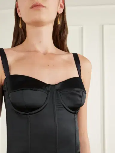 Dolce & Gabbana Paneled Satin Bustier Midi Dress | Thumbnail 4 Dolce & Gabbana Paneled Satin Bustier Midi Dress | Thumbnail 4