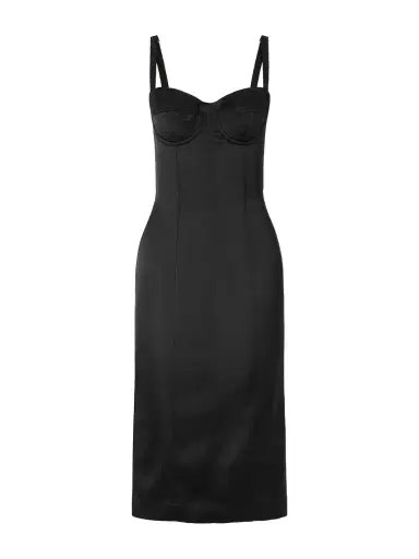 Dolce & Gabbana Paneled Satin Bustier Midi Dress | Thumbnail 1 Dolce & Gabbana Paneled Satin Bustier Midi Dress | Thumbnail 1