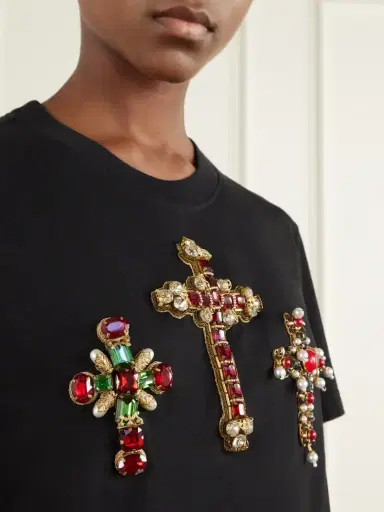 Dolce & Gabbana Embellished Cotton-jersey T-shirt | Thumbnail 5 Dolce & Gabbana Embellished Cotton-jersey T-shirt | Thumbnail 5