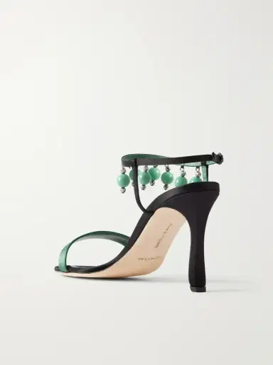 Manolo Blahnik Kasasan 90 Bead-embellished Satin Sandals | Thumbnail 3