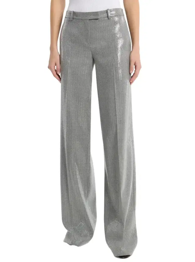 Michael Kors Collection Camilla Sequin Wool Blend Wide-Leg Trousers