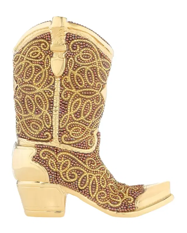 Judith Leiber Couture Crystal Cowboy Boot Clutch Bag