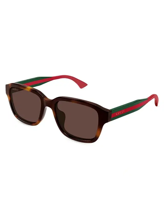 Men's New Pop Web 55MM Square Sunglasses - Havana Men's New Pop Web 55MM Square Sunglasses - Havana