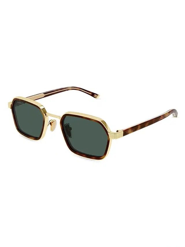 Gucci Men's Noble Tip 51MM Square Sunglasses - Gold