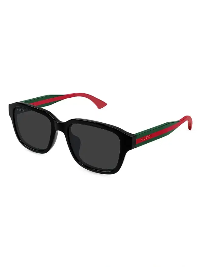 Gucci Men's New Pop Web 55MM Square Sunglasses - Black