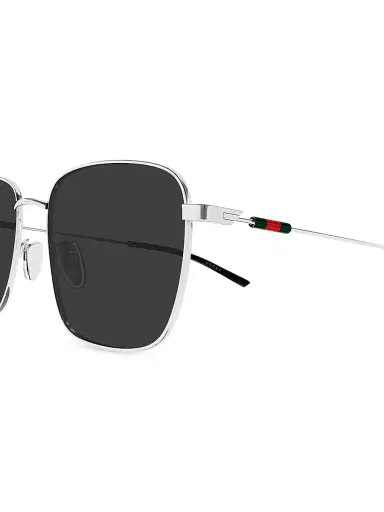 Gucci Men's Light Details 58MM Pilot Sunglasses - Silver Black | Thumbnail 3 Gucci Men's Light Details 58MM Pilot Sunglasses - Silver Black | Thumbnail 3