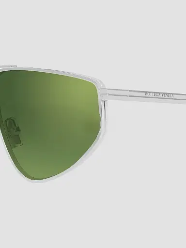 Bottega Veneta Men's Light Ribbon 59MM Geometric Sunglasses - Silver Green | Thumbnail 3