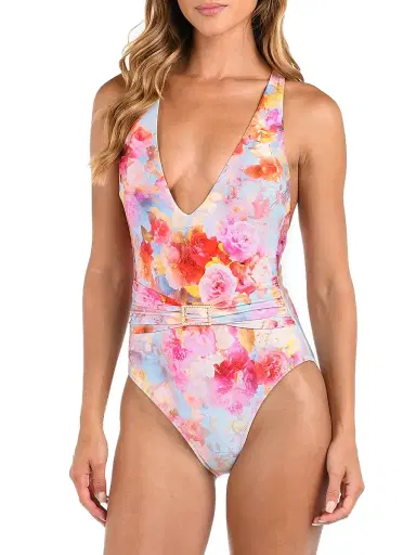 L'AGENCE Women's Soft Cloud Floral Lisa One-Piece Swimsuit | Thumbnail 3