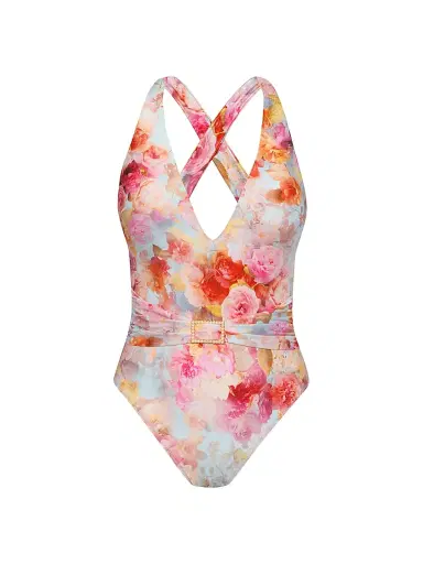 L'AGENCE Women's Soft Cloud Floral Lisa One-Piece Swimsuit | Thumbnail 1
