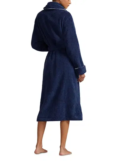 Polo Ralph Lauren Women's Essentials Cotton Robe - Navy | Thumbnail 4