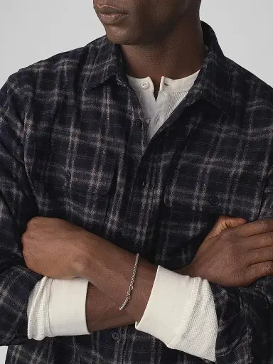 Joe's Jeans Men's Plaid Double Flap Pocket Shirt - Navy Multi - Size XXL | Thumbnail 5