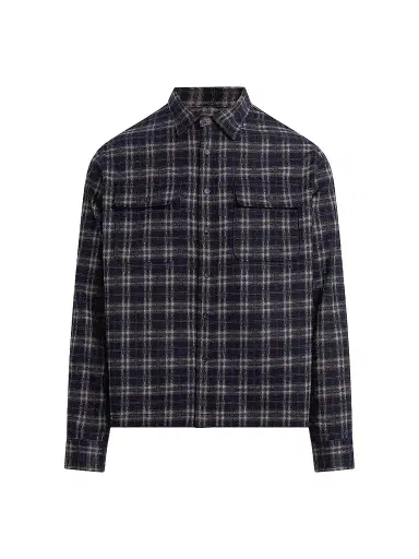 Joe's Jeans Men's Plaid Double Flap Pocket Shirt - Navy Multi - Size XXL | Thumbnail 1