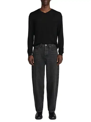 Frame Men's Fine Gauge Wool-Cashmere V-Neck Sweater - Black - Size XXL | Thumbnail 1