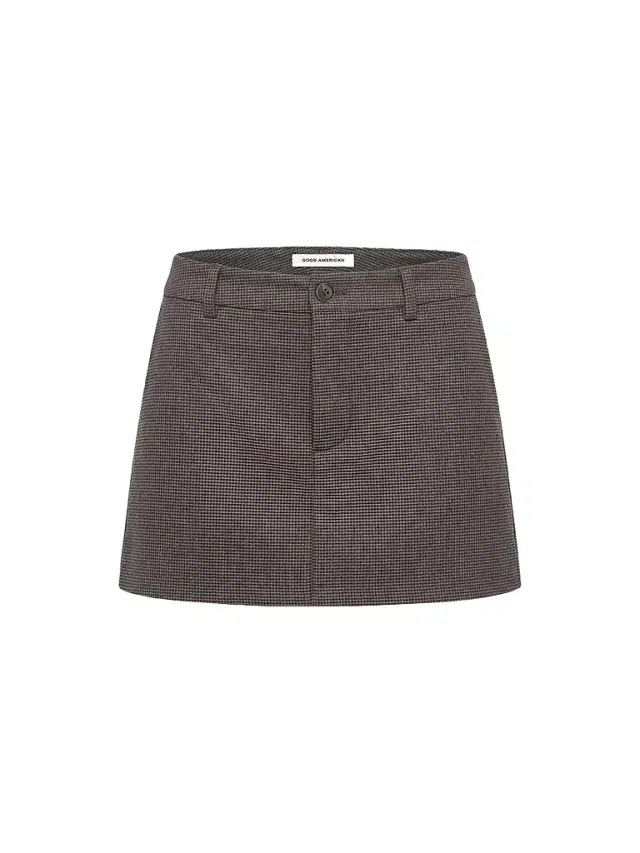 Good American Women's The Trouser Mini Skirt - Charcoal Mini Houndstooth