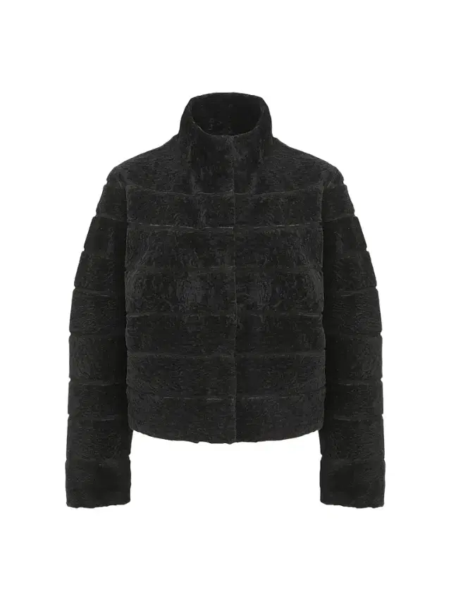 Gorski Women's Reversible Textured Shearling Lamb Jacket - Black - Size Large