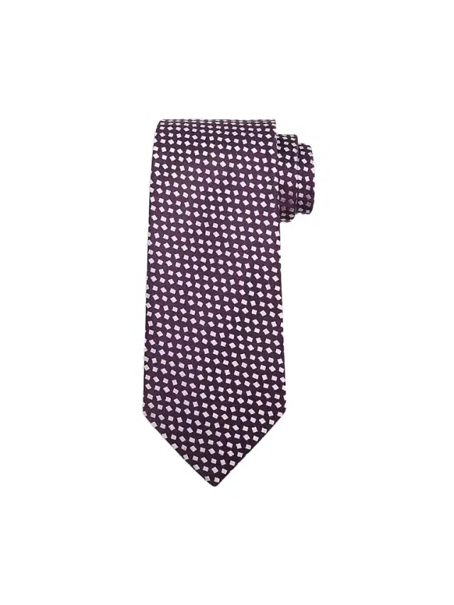 Charvet Men's Micro Diamond Pattern Silk Tie - Purple White