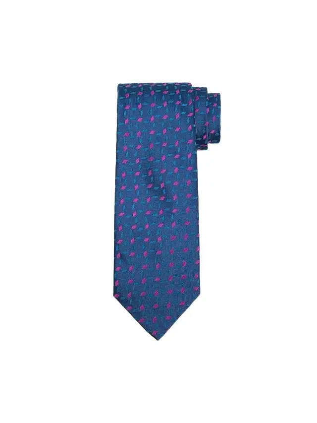 Charvet Men's Diamond Crisscross Pattern Silk Tie - Blue Pink