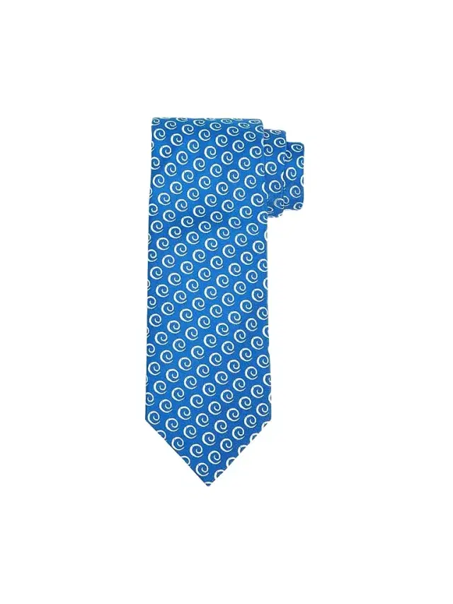 Charvet Men's Swirl Pattern Silk Tie - Blue