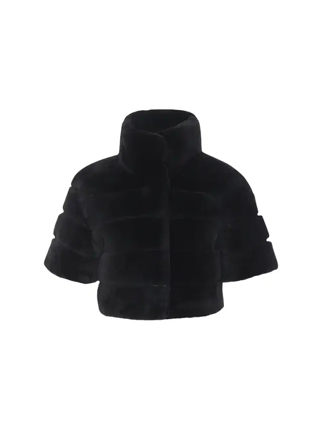 Gorski Women's Reversible Lamb Bolero, Cropped Sleeves - Black - Size XL