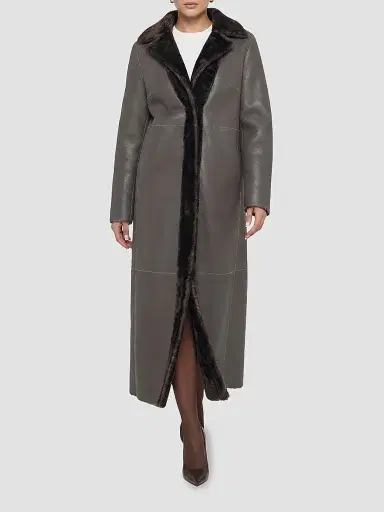 Gorski Women's Reversible Merino Shearling Lamb Belted Coat - Brown - Size Large | Thumbnail 5