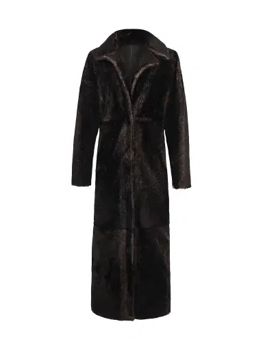 Gorski Women's Reversible Merino Shearling Lamb Belted Coat - Brown - Size Large | Thumbnail 1