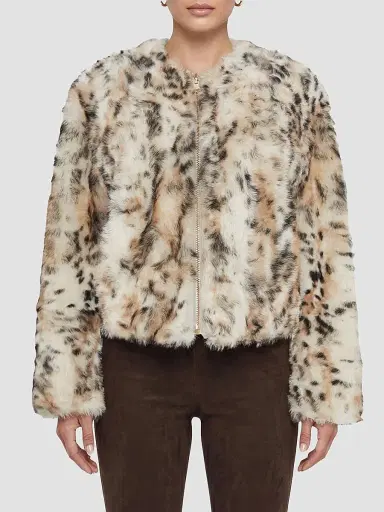 Gorski Women's Reversible Toscana Shearling Lamb Collarless Jacket - Lyn Print - Size Large | Thumbnail 3