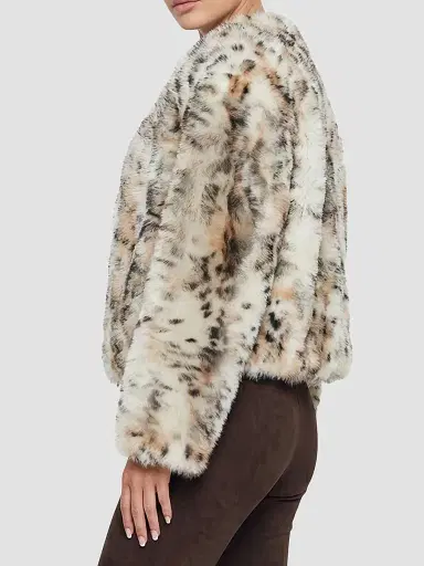 Gorski Women's Reversible Toscana Shearling Lamb Collarless Jacket - Lyn Print - Size Large | Thumbnail 4