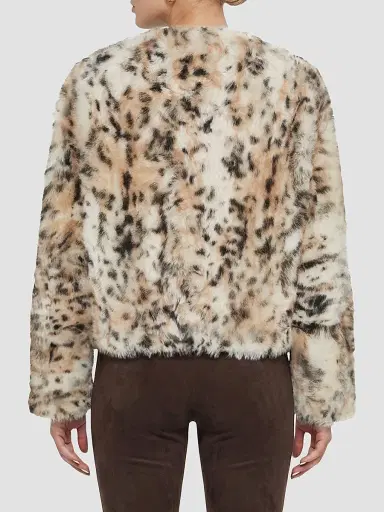 Gorski Women's Reversible Toscana Shearling Lamb Collarless Jacket - Lyn Print - Size Large | Thumbnail 5